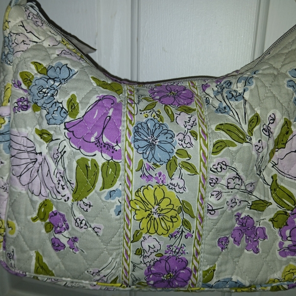 Vera Bradley Floral Quilted Shoulder Bag in Cream and Purple, Greens - Picture 7 of 14